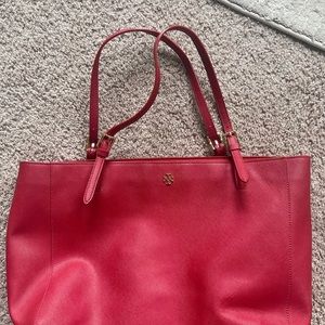 Red Tory Burch Large Tote